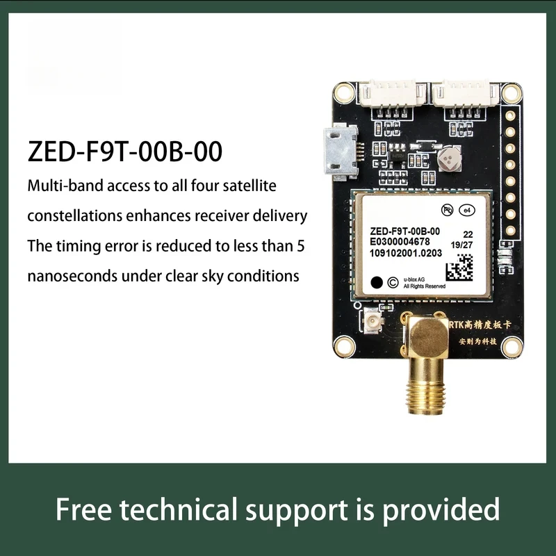 ublox ZED-F9T-00B-01 RTK GNSS/ Receiver USB Development Board with Antenna for GPS Module