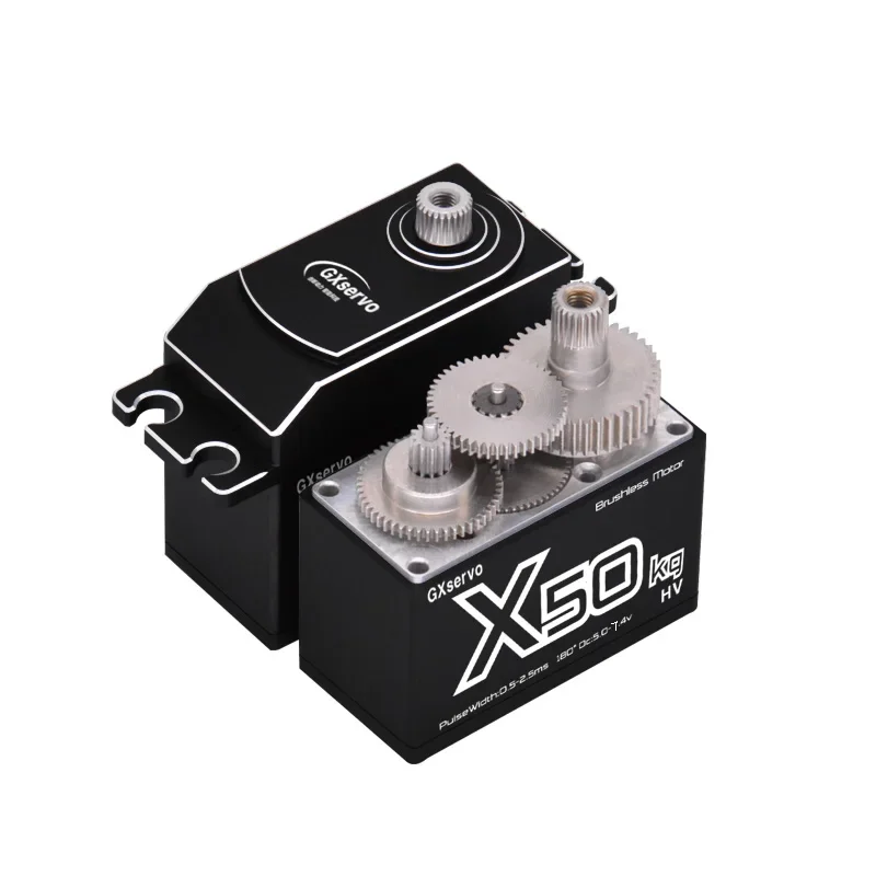 50KG Servo Brushless Programmable Large Torque Servo Waterproof High Voltage Full Metal Gear Motor For 1/8 1/10 RC Car Boat