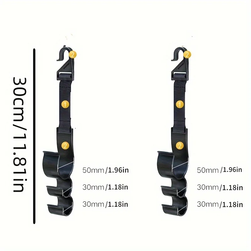 2pcs Car trunk storage hook, suitable for organizing the back of car universal seats, can store fishing rod brackets