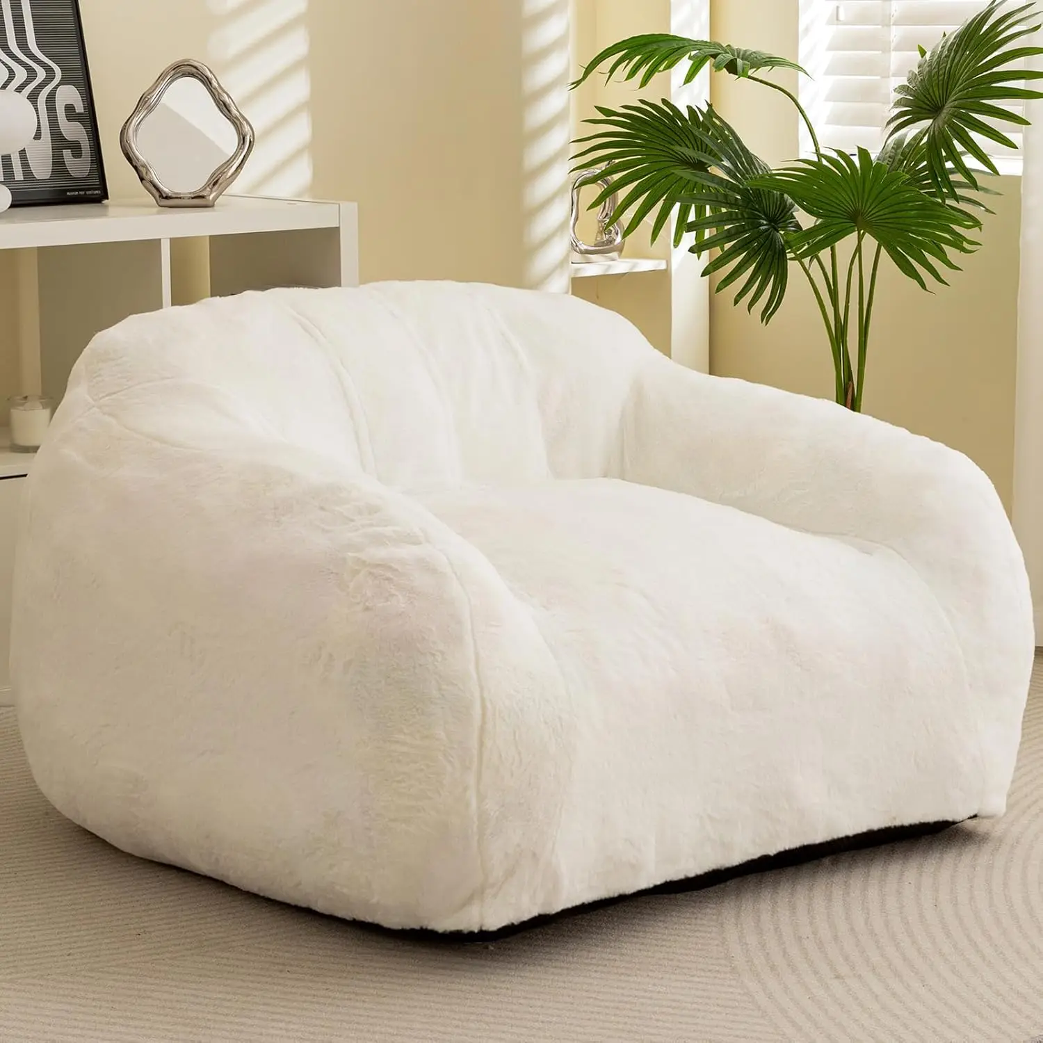 

Giant Bean Bag Chair for Adults, Big Comfy Sofa Chair for Bedroom Living Room, Bean Bag Lazy Chair for Adults with Armr