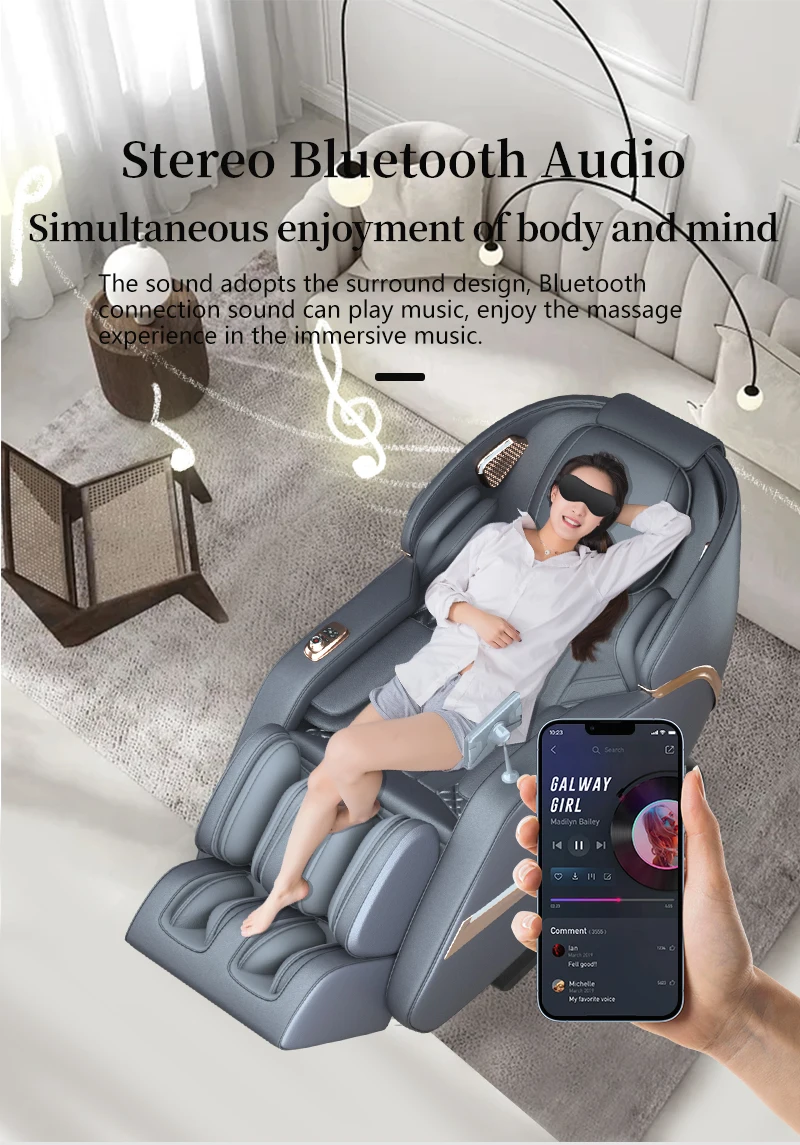YITOUCH Modern Luxury Design Zero Gravity Shiatsu Massage Chair 3D Foldable Portable Heat PU Material Body Relaxation Waist Legs
