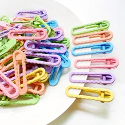 10pcs 6cm Girls Wave Hairpins Candy Color Ellipse Hairclip Setting Base For DIY Kids Hair Clip Jewelry Making Hair Accessories