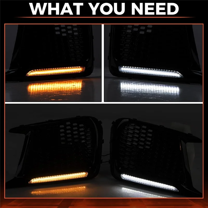 LED Fog Lights Bezel White DRL & Amber Turn Signal For Subaru WRX STI 2018-2021 Replacement 57731VA410 57731VA400 - view 2