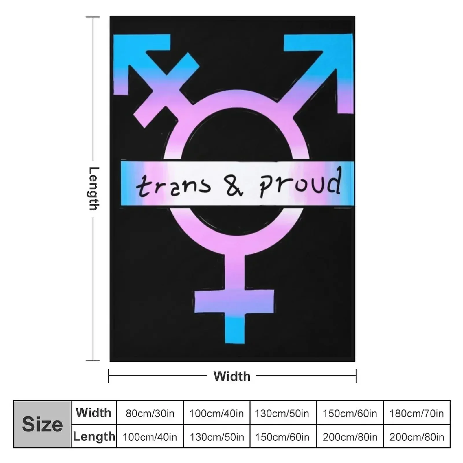 Trans and Proud Transgender Symbol Throw Blanket Single christmas decoration Furrys Vintage Sofa Quilt anime Blankets