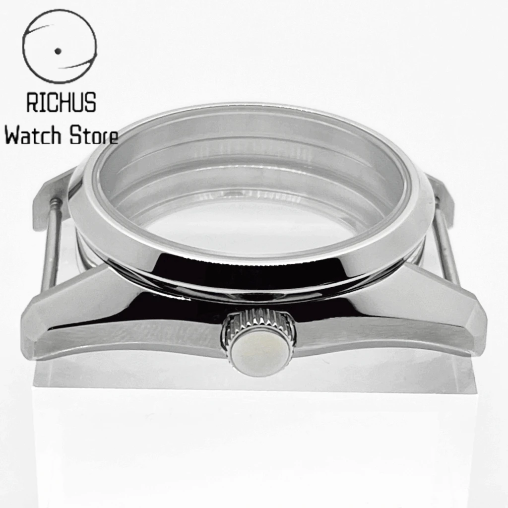 RICHUS 36mm Case Sapphire Glass Silver Watch Case Fit NH ETA2824 PT5000 Movement Watch Accessories image 5