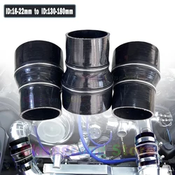 Universal Silicone Tubing Hose Car Intercooler Turbo Intake Pipe Coupler Straight Silicone Reducer Hose Black ID 16mm To 180mm