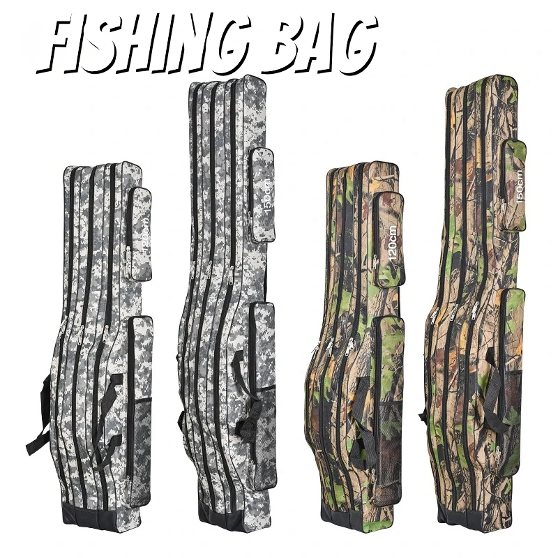 Three-Layer Foldable Big Belly Sea Fishing Bag 1.2M 1.5M Backpack Fishing Rod Bag