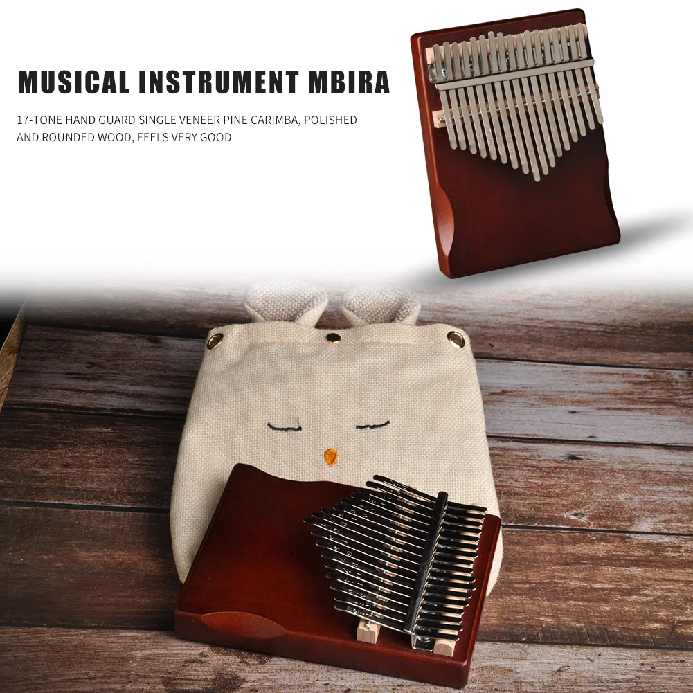 Musical Instrument 17 Keys Kalimba Pine Thumb Finger Piano Multi-functional Practical Durable Convenient African Sanza Mbira