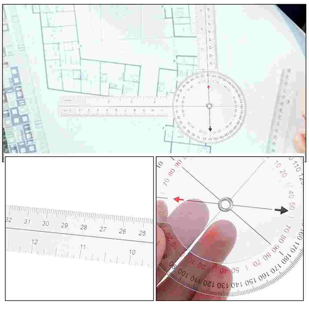 4 szt. 8-calowa linijka kątowa elastyczny goniometr profesjonalne narzędzie pomiarowe plastikowy kątomierz dokładna skala lekkie bezpieczne użytkowanie