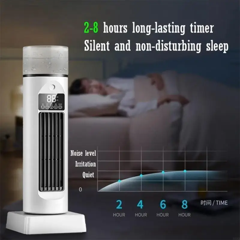 

Mini Air Conditioner Cooling Fan 6 Speed Oscillating Cooling Fan For Bedroom Room Outdoor Office Desk Cooling 6H Timer N58D