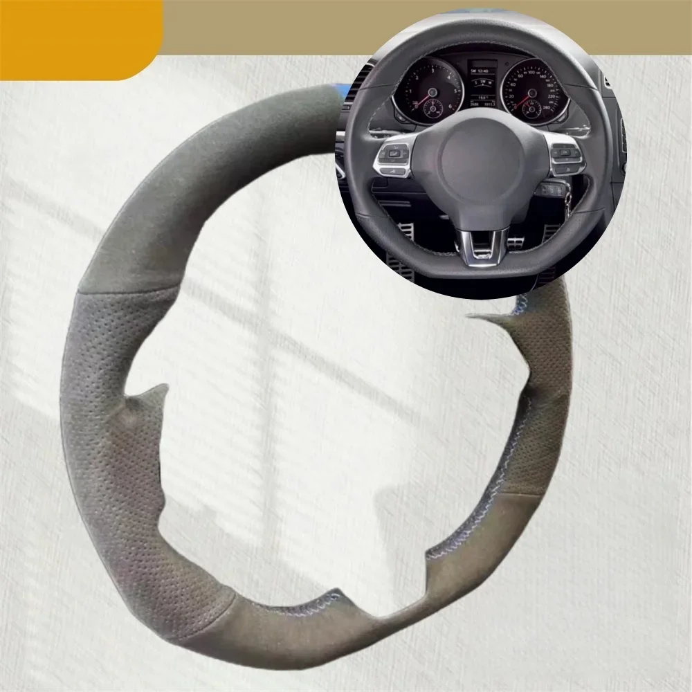 

Car Steering Wheel Cover For Volkswagen Golf 6 GTI MK6 VW Polo GTI Suede Leather Non-Slip DIY Car Accessories Steering Wrap