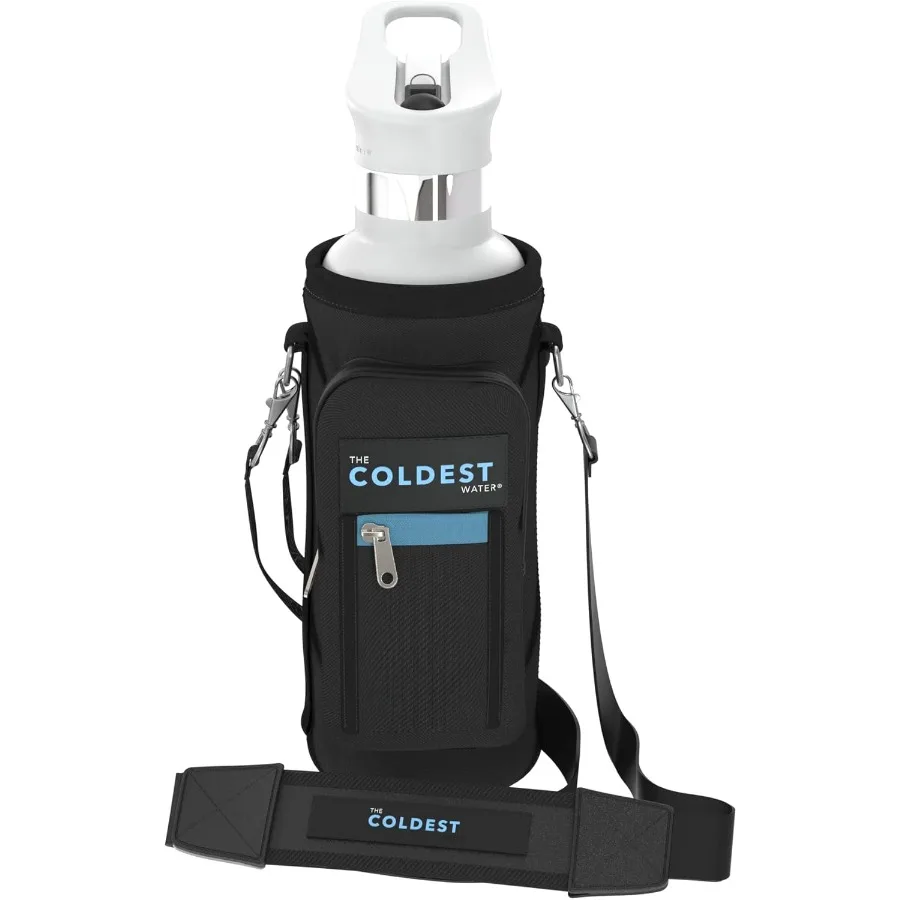 

Coldest Water Bottle Carrier Bag with Adjustable Straps Travel Friendly Dent Free Design Extra Phone Pocket Holder Case Pouch S
