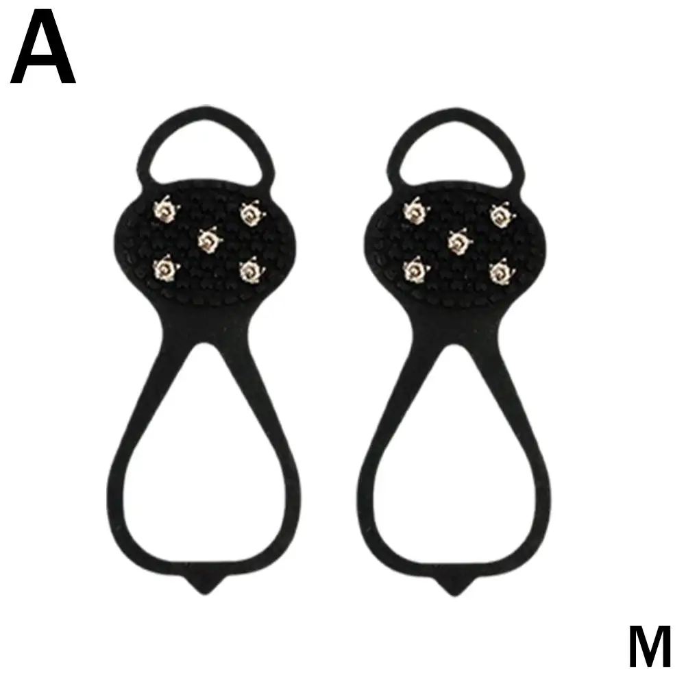 5 Teeth Ice Gripper For Shoes Women Men Crampons Ice Gripper Spike Grips Cleats For Snow Studs Non-Slip Climbing Hiking Covers