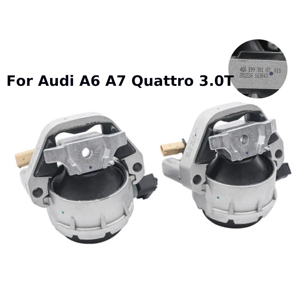 2PCS Engine Mounts Set High-Quality Left+Right Engine Mounts Durable Fits For Audi A6 A7 3.0T Quattro 2012-2018 OEM 4G0 199 381