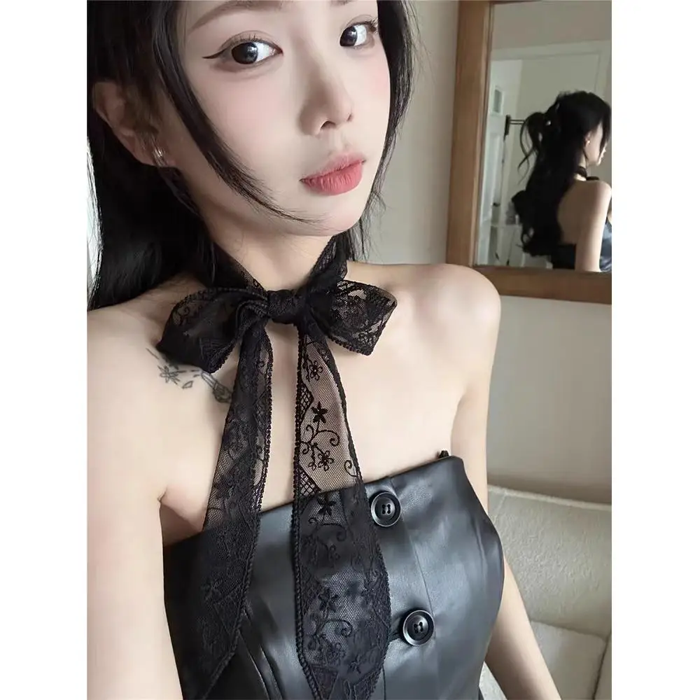 

Fashion Flower Lace Neck Strap Elegant Korean Style Dressing Decoration Spring Bride/Bridesmaid Transparent Hair Band for Women