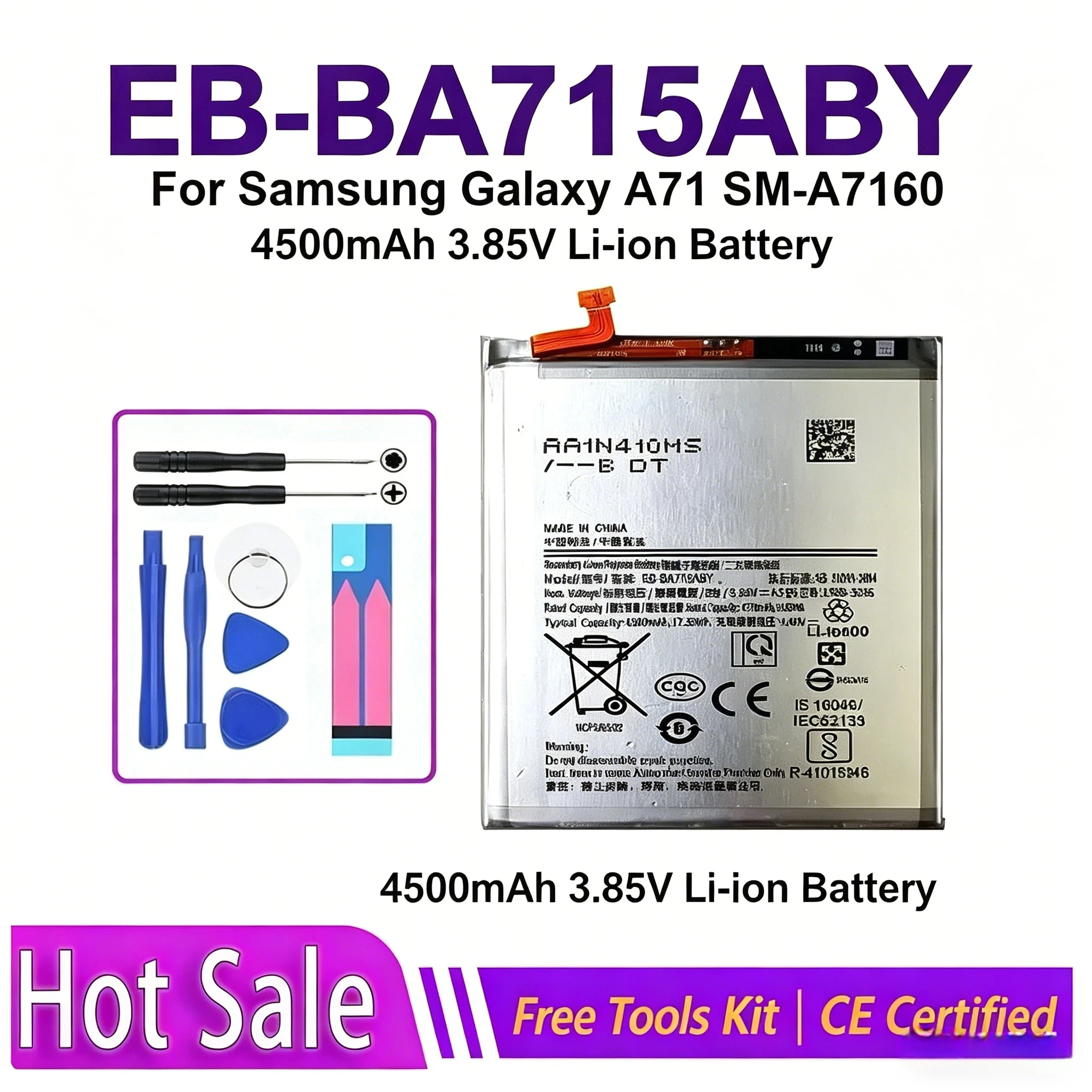 

High Quality 4500mAh EB-BA715ABY Battery For Samsung Galaxy A71 SM-A7160 Replacement Bateria With Warranty And Track Code