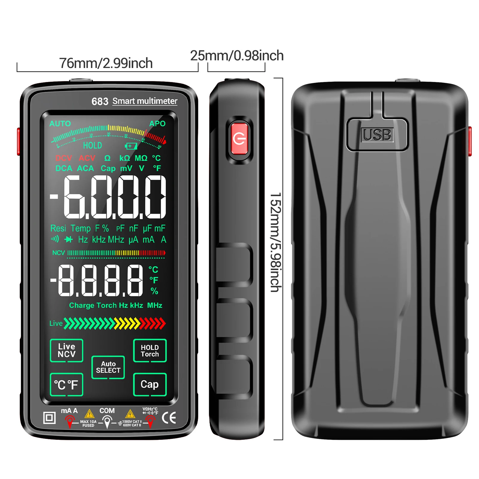 التهم شاشة كبيرة تعمل باللمس الرقمية المتعددة الذكية المضادة للحرق قابلة للشحن العالمي متر VA عكس العرض NCV