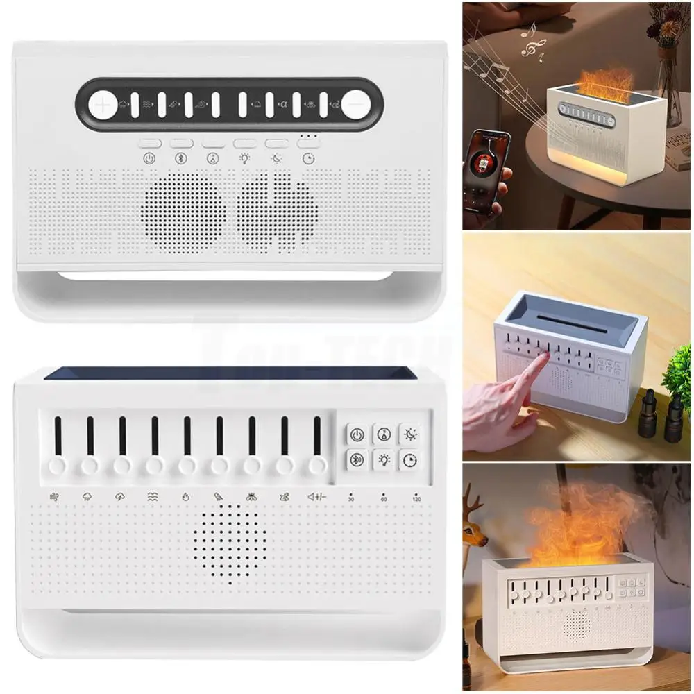 

White Noise Sound Machine Essential Oil Diffuser with BT Speaker and Night Light Aroma Diffuser for Babies Kids and Adults