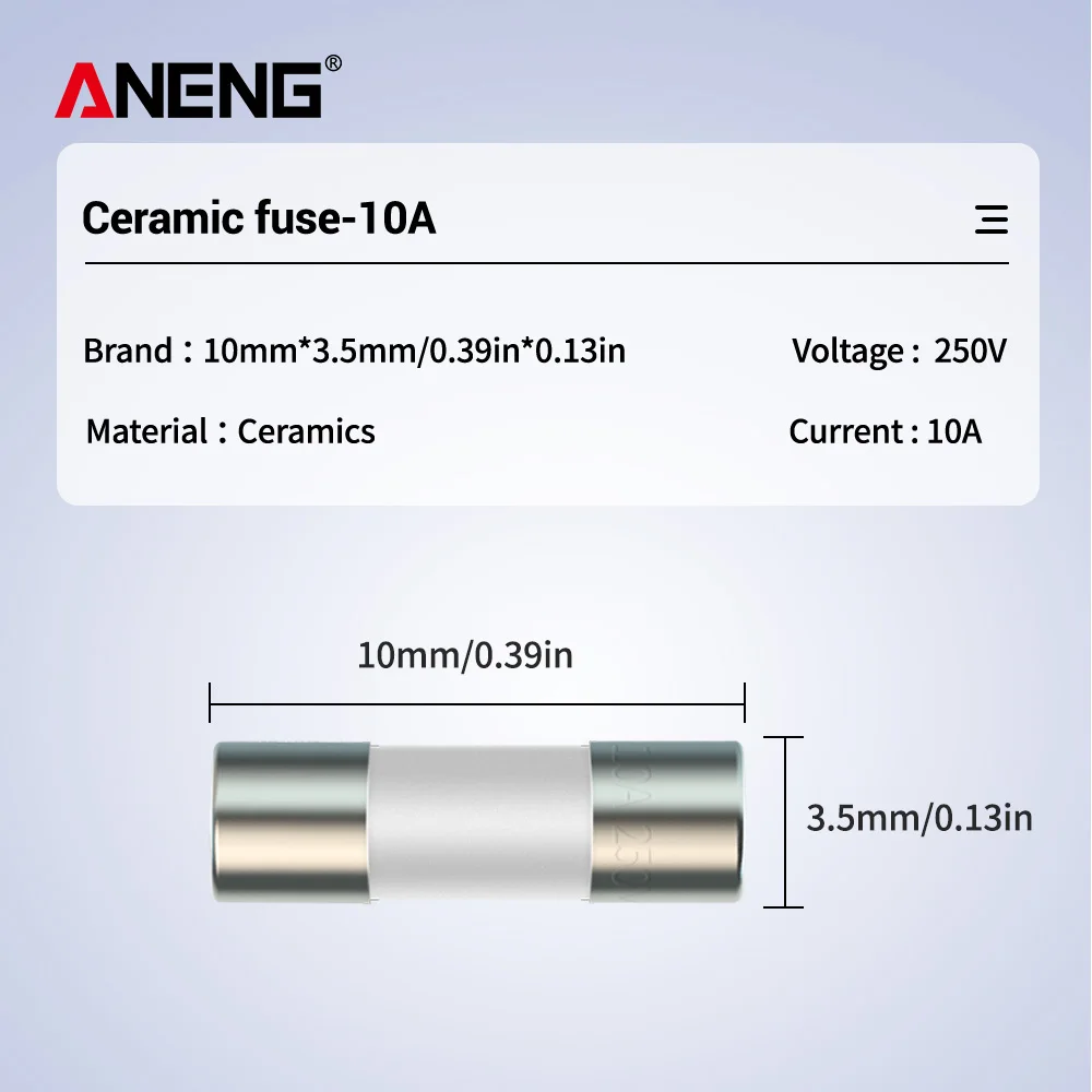 Ceramic Fuse For Multimeter Instrument 600mA 10A  ceramic British plug fuse