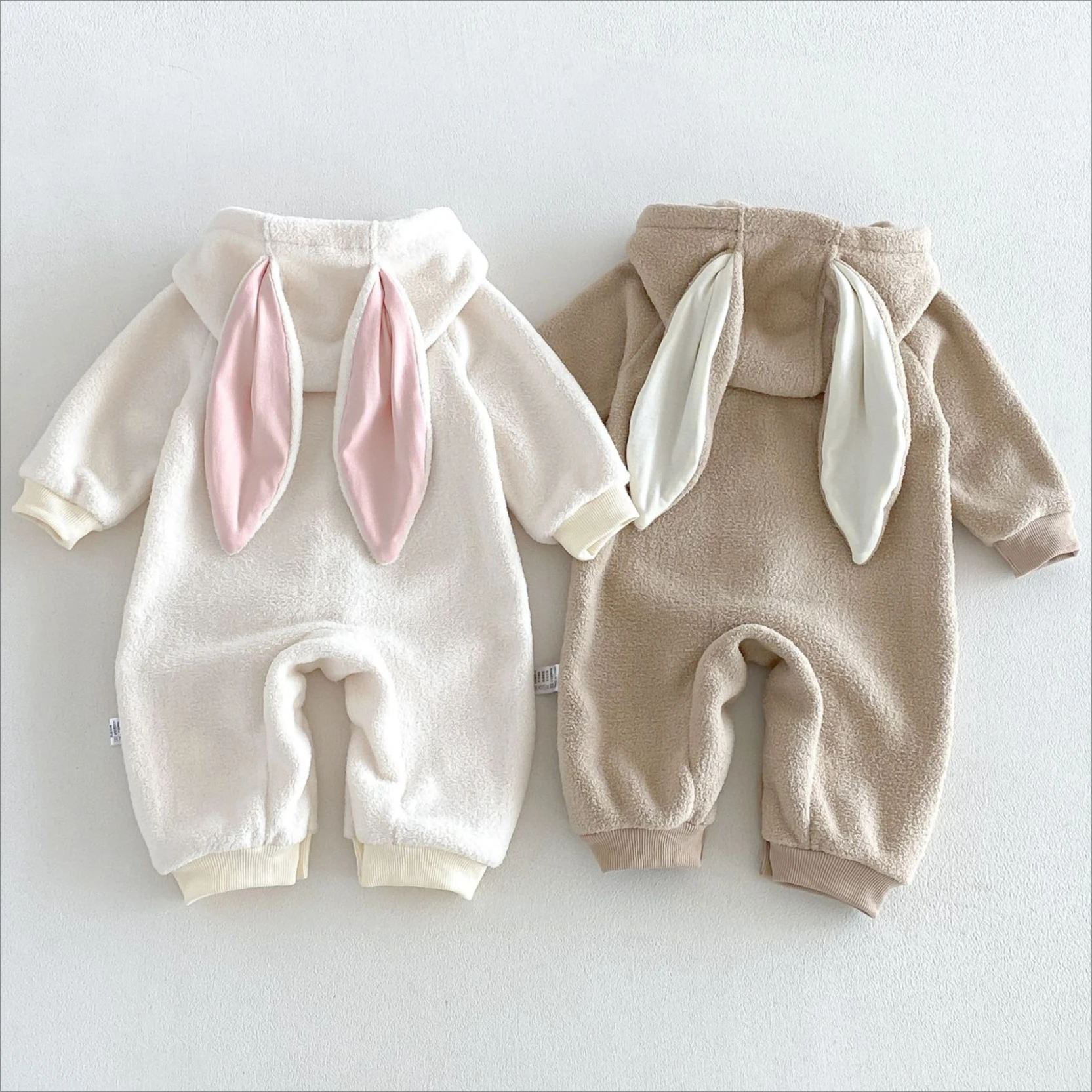 Onesie 2026 Autumn and Winter New Children's Wear Korean Style Boys and Girls Fashion Cute Cartoon Ears Woolen Onesie