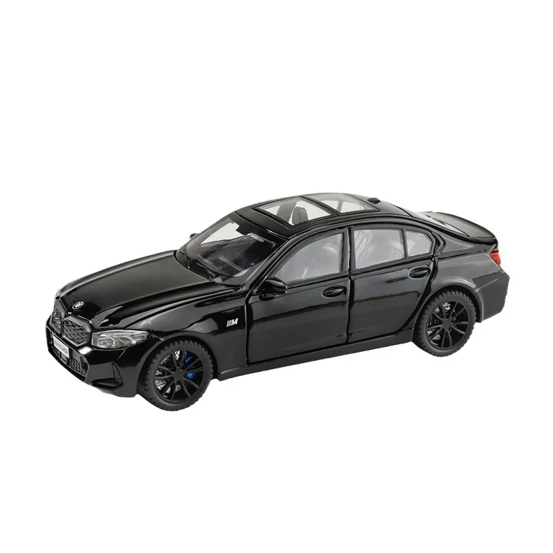 1:32 BMW 320I Supercar High Simulation Diecast Metal Alloy Model car Sound Light Pull Back Collection Kids Toy gif597