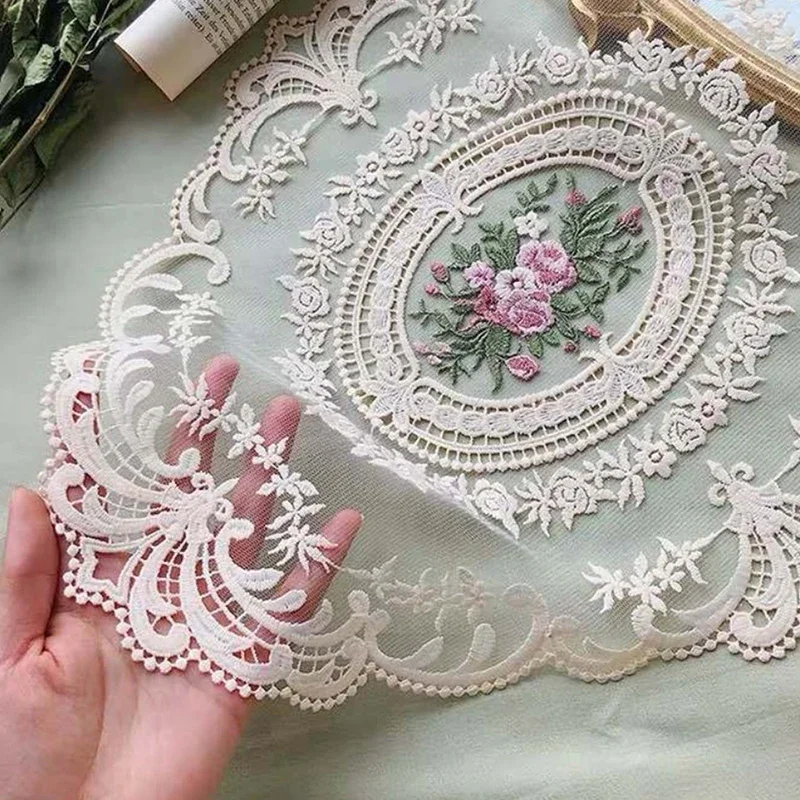 12 Colors French Style Retro Oval Lace Placemats Coffee Mug Coaster Party Dinner Table Tablecloth Ins Vase Photo Props