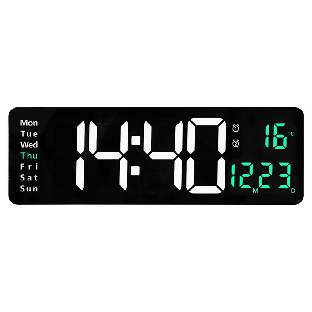 LED Digital Wall Clock Wall Mounted Remote Control Temperature Date Week Display Timer Dual USB RC Intelligen Alarm Clocks