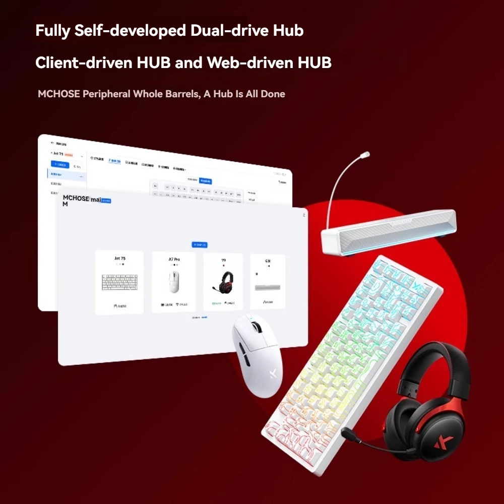 MCHOSE Jet75 Teclado mecánico interruptor magnético con cable junta de intercambio en caliente RGB 8000Hz 0,1 MS RT 0,01mm teclado personalizado 75% FPS para juegos