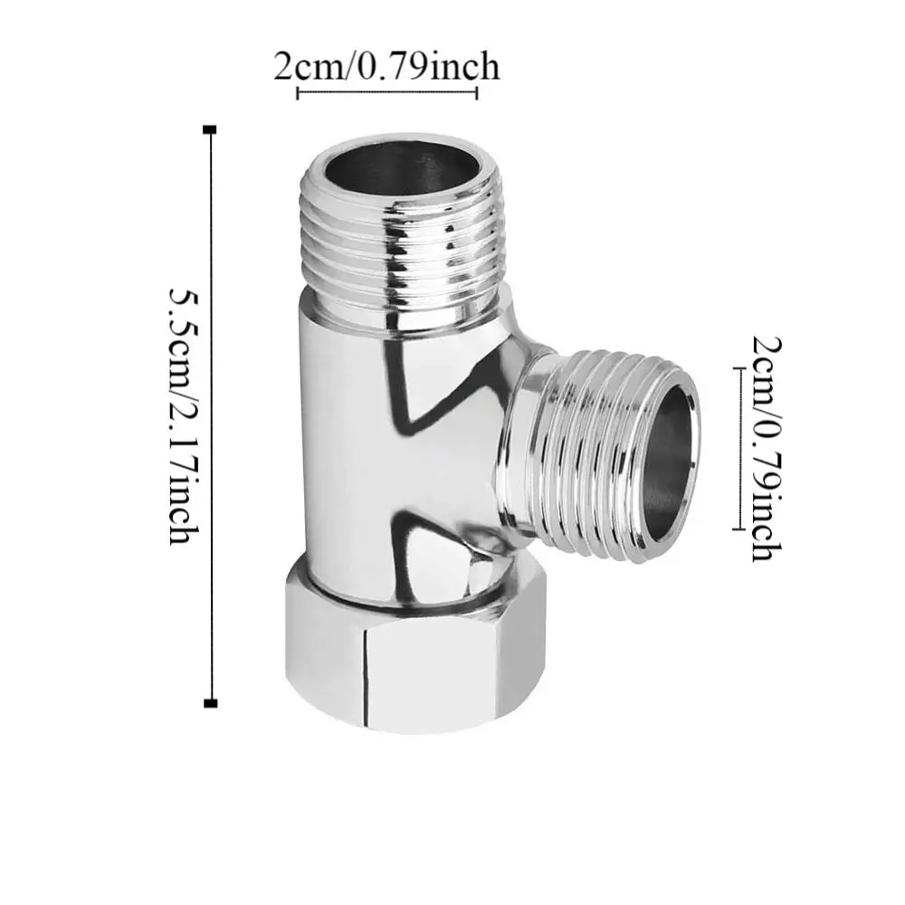 Anti-Rust 3 Way T Shape Adapter Thickened Anti-leak Brass T Adapter Multi-purpose Easy To Install Shower Diverter Valve