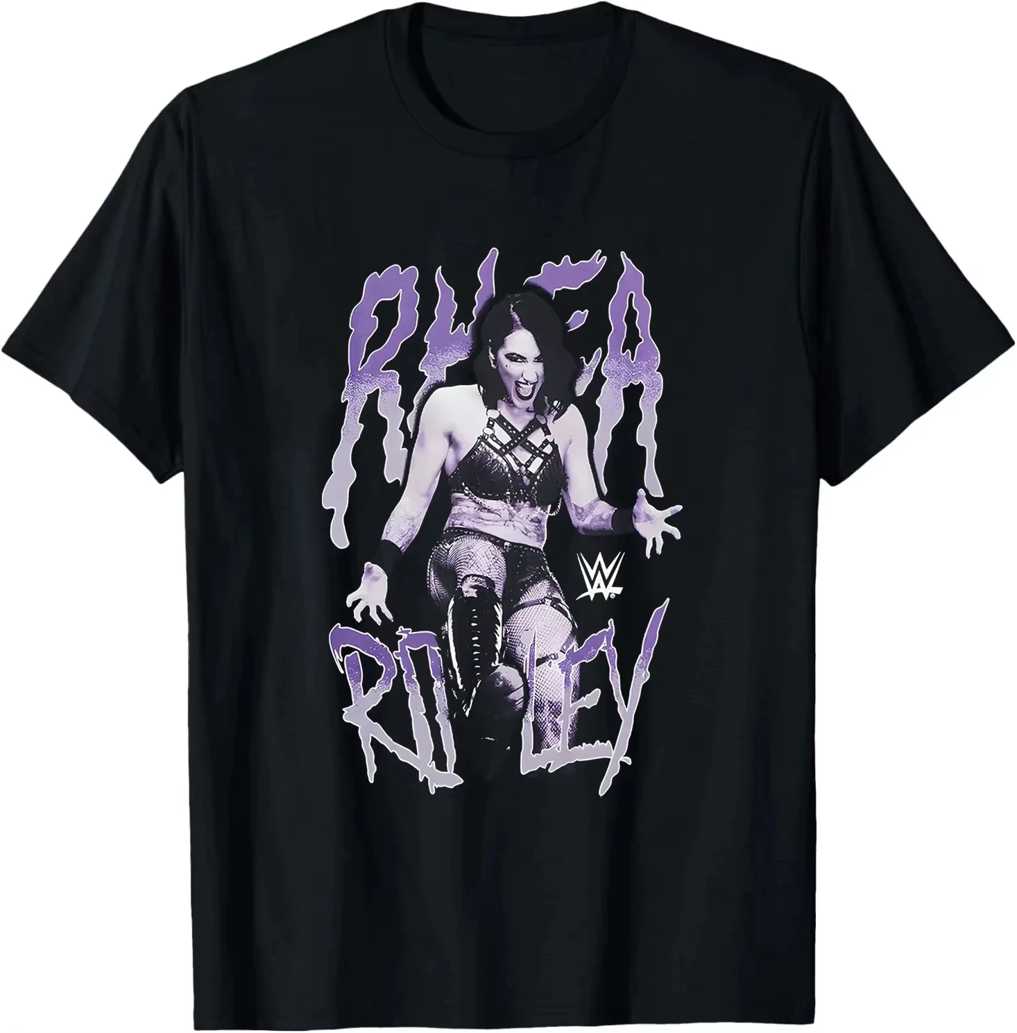 2026 Camiseta para niñas con retrato de Rhea Ripley Kicking, camiseta para hombres y mujeres, camiseta de lujo de alta gama para hombres y mujeres, Top Y2k