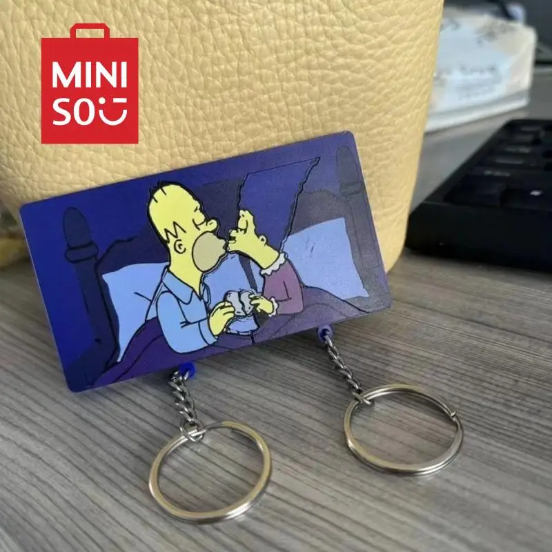 Kawaii Disney Mickey Lovers Keychain Anime Simpson Cartoons Personalized Creative Cute Couple Pendant Gift for Girlfriend