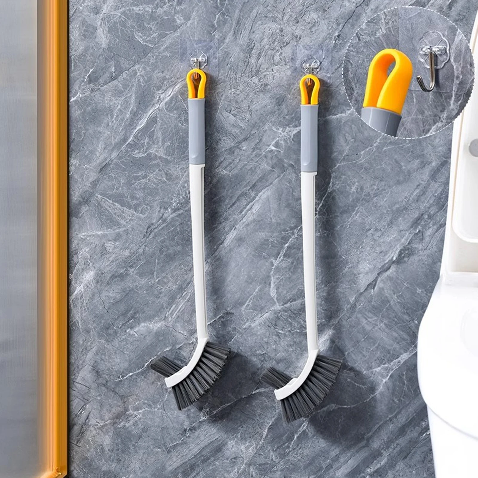 

Brush Toilet Bowl Brush Handle for Easy Cleaning Soft Bristles Wall Mountable Bathroom Toilet Bowl Cleaner Tool