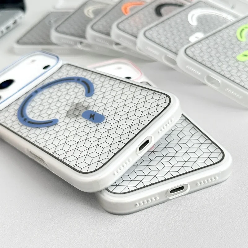 Custodia trasparente con cornice per fotocamera con bottone colorato personalizzato per IPhone 17 Air 16 15 14 Plus 13 ProMax Cover protettiva per ricarica magnetica