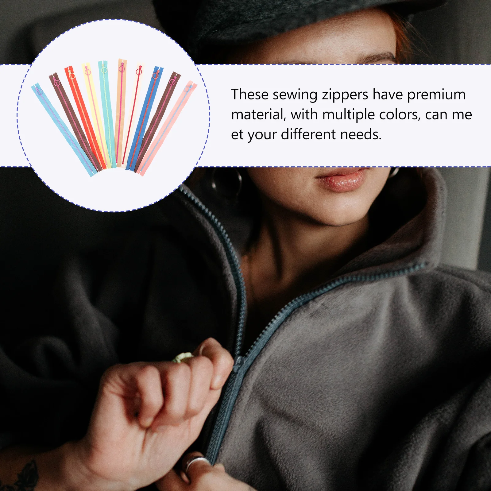 

10Pcs Closed Fashion Plastic Zippers Multi Color for Clothing Sewing DIY Bags Pouches Heavy Duty Decorative Zipper