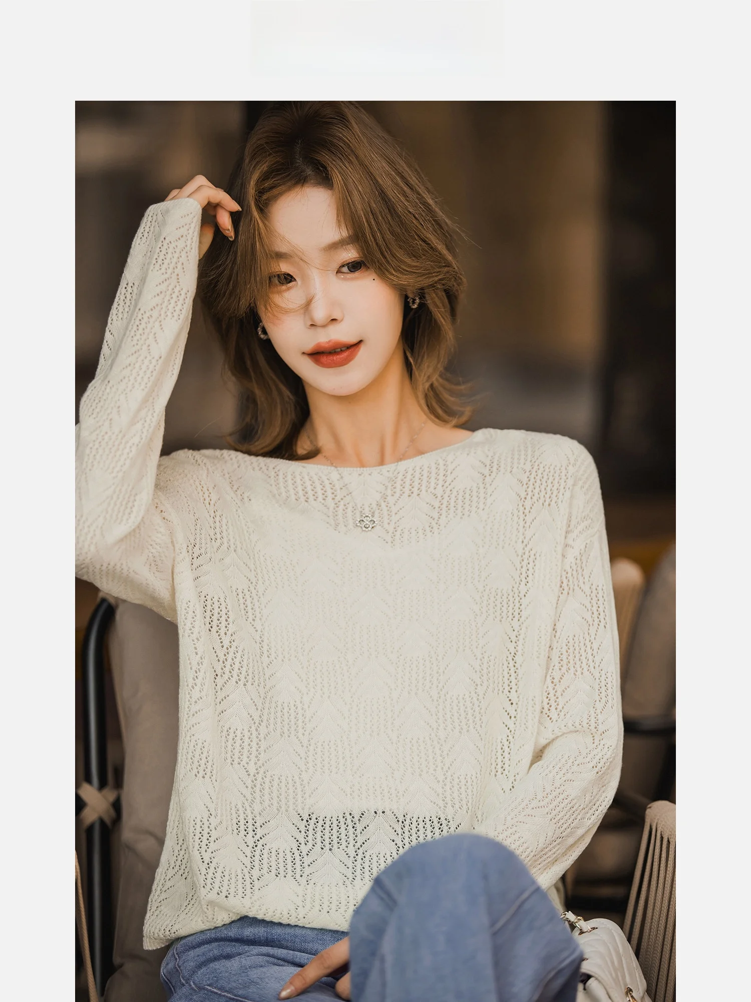 

Women's ort Knitted Hollow out One oulder Pullover Sweater Casual Sle Breathable A-Line Ne Design Spring Summer New A...