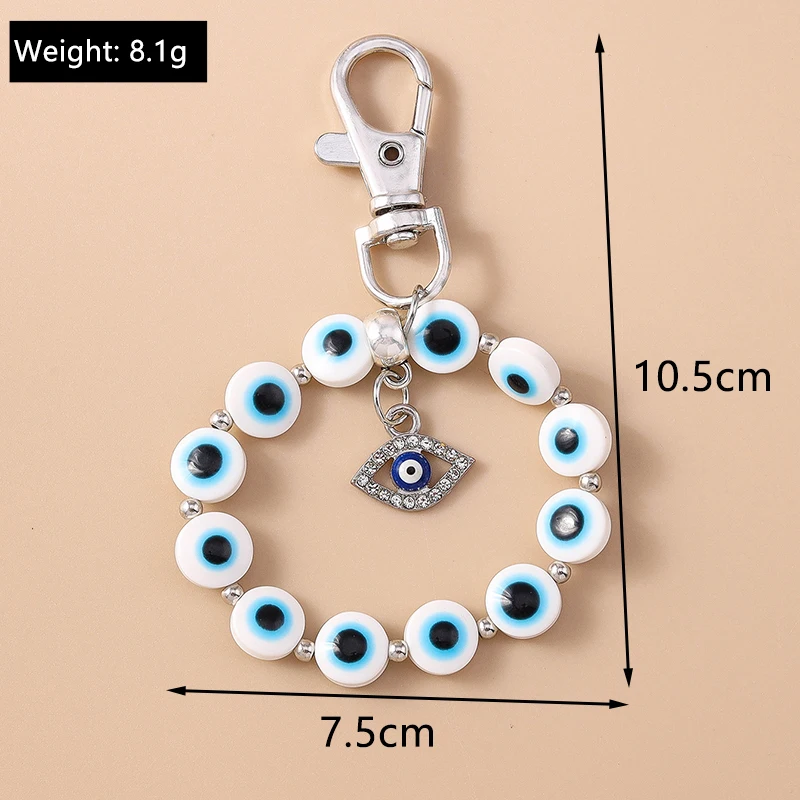 Aihua Boho Türkischer böser Blick Perlen Schlüsselanhänger Schlüsselanhänger für Paar Liebhaber Lucky Blue Eye Bag Airpods Box Autotelefon Lanyard Geschenke – Detail 8