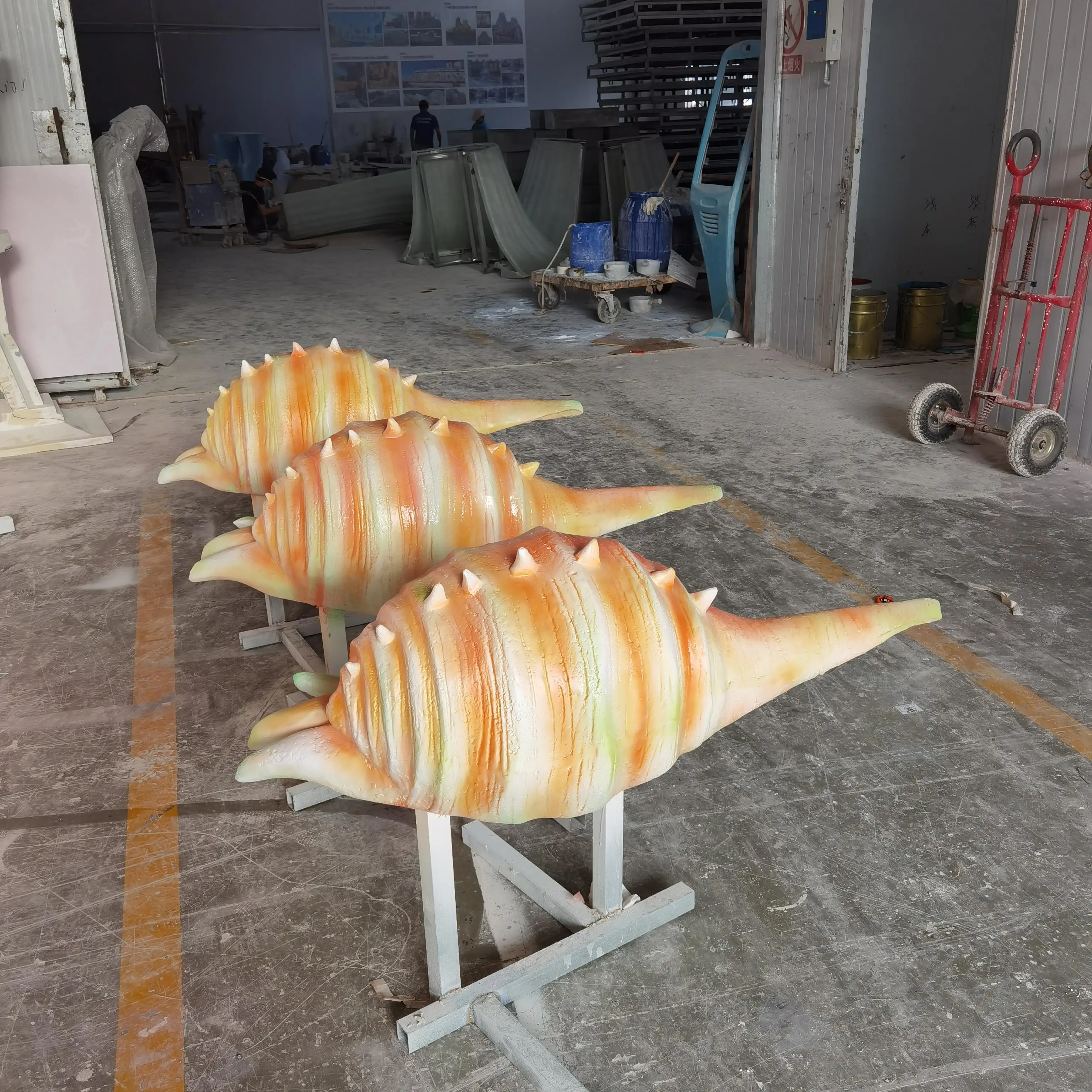 *&z Ocean Theme Conch Resin & Fiberglass Waterproof Hand-Painted Customizable Sculpture-Garden Souvenir Gift~.