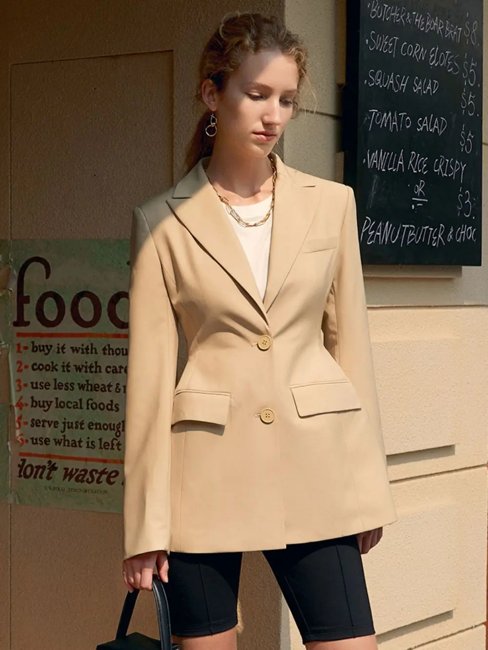 2023 New Slim Minimalist Blazer For Women Lapel Collar Office Ladies Coat Long Sleeve Solid Color Single Breasted Female Jacket