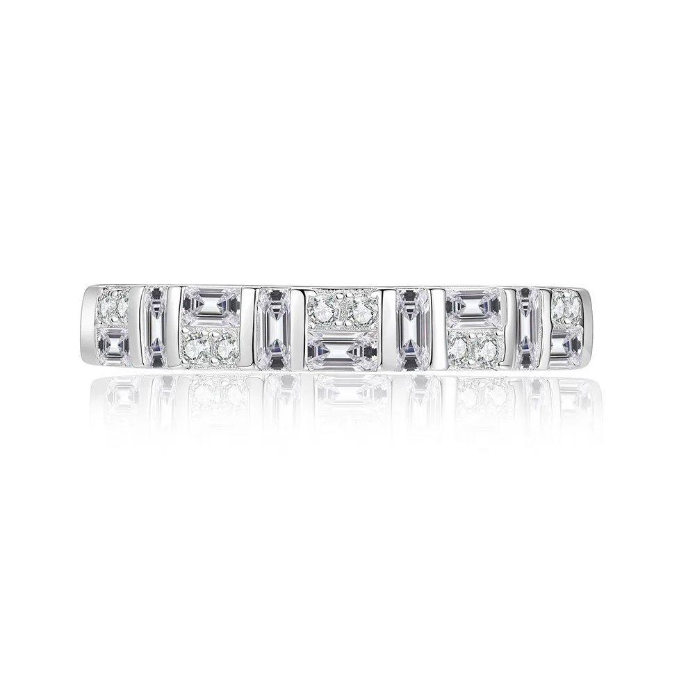 Apexelle Brand Classic Jewelry 925 Sterling Silver Row Ring For Women Simplicity Wedding Band Dainty Jewelry