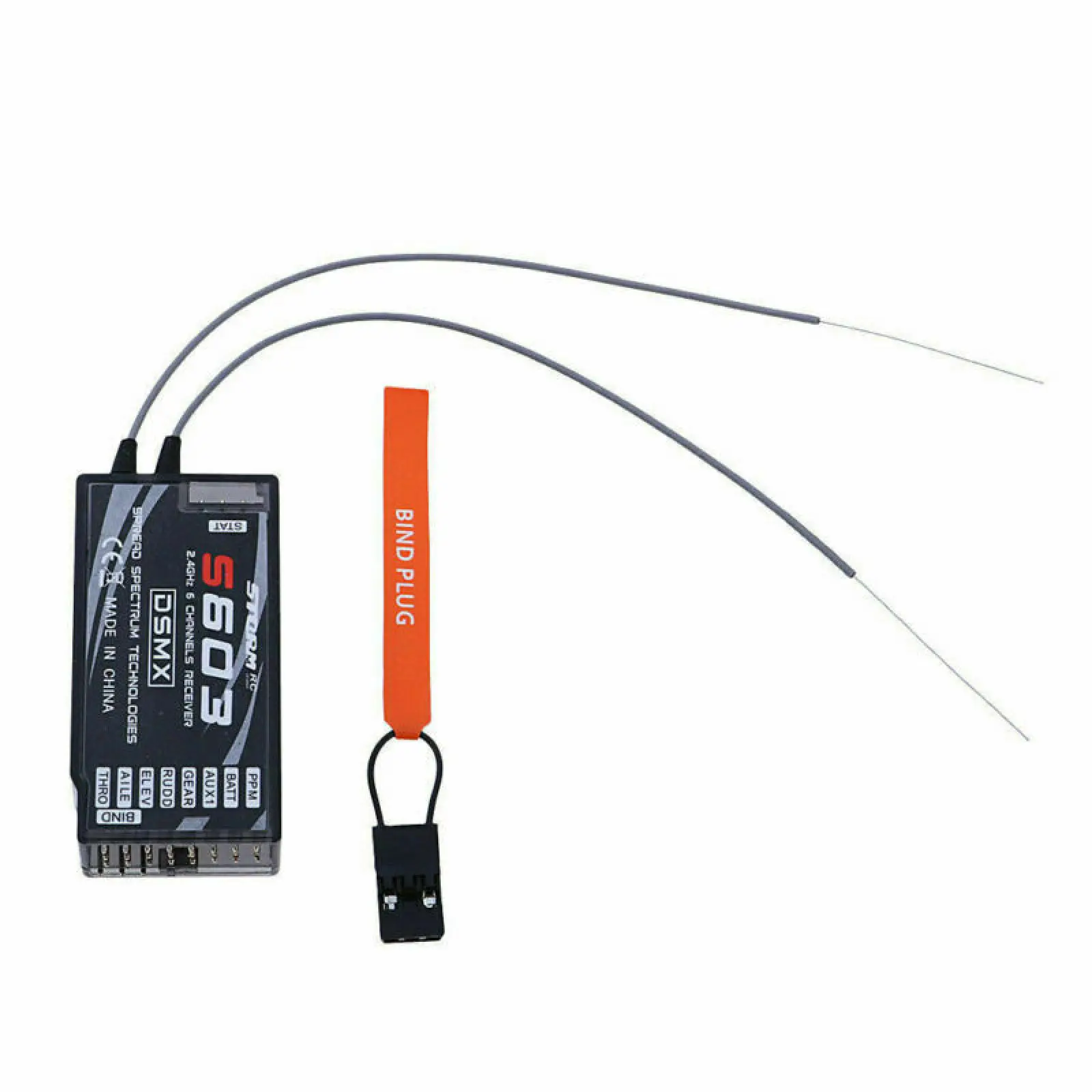 6CH 2.4GHz PPM S603 Receiver with 3dbi Gain Antenna Fit For JR SPECTRUM DSM-X DSM2 Transmitter for RC Drone Quadcopter Aircraft