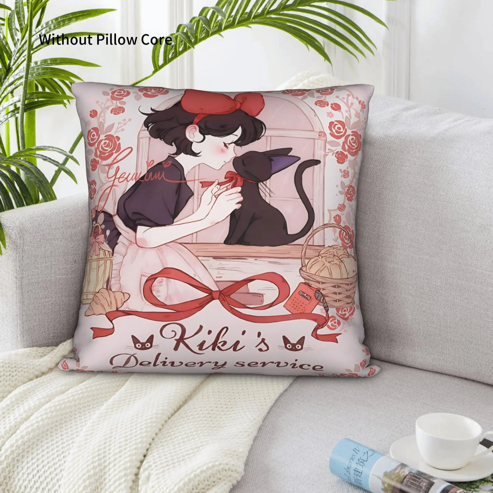1PC Anime Kikis Delivery Services Pillow Case Double-Sided Printing  Sofa Cushion Bedroom Bedside Pillow
