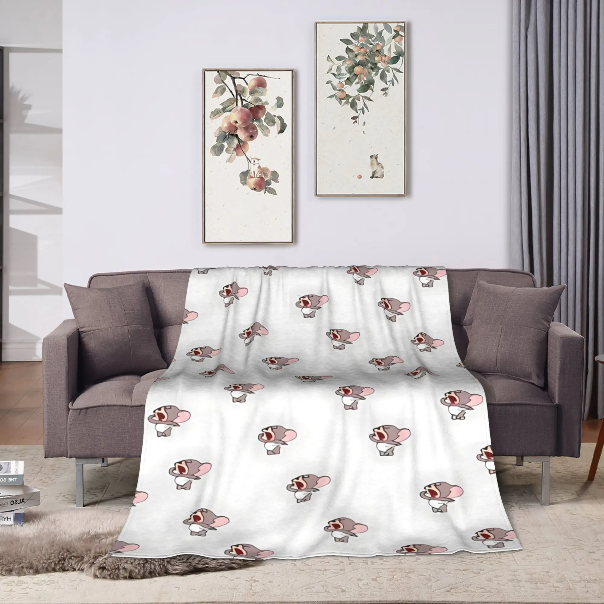 Tom Jerry Mini Print Manga Blanket Quality Soft Warm  Throw Blanket Winter Children Couch Chair Sofa Bed Print Bedspread