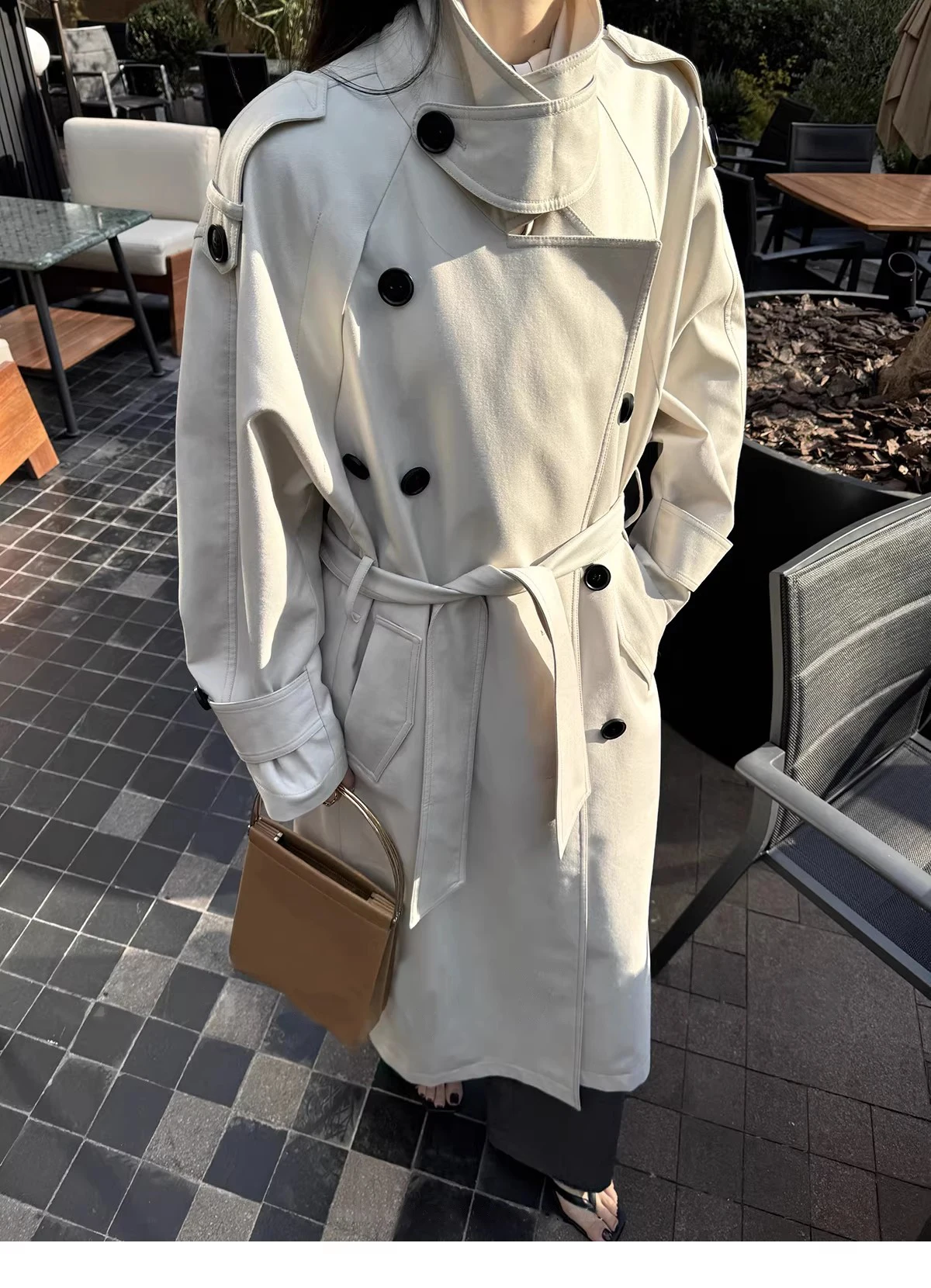 Lautaro Spring Autumn Oversized Khaki Long Grey Trench Coat for Women Double Breasted Loose Casual Korean Fashion Overcoat 2024 40 S7ce7feacc38b47779c4f6a588c0bdec66