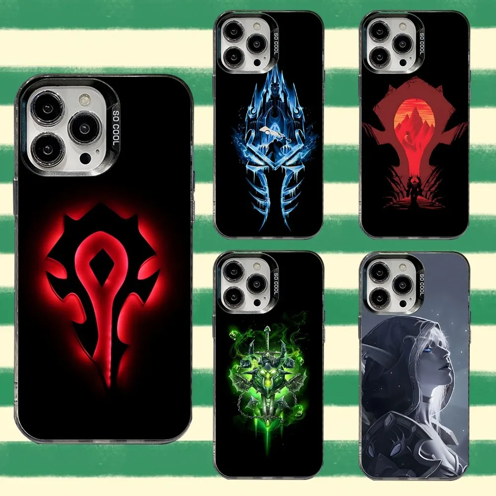 

World Of W-Warcraft Phone Case For iPhone 16,15,14,13,12,11,8,7,Pro,Max,Plus,Mini,XS,SE Anti Fall Black Matte Hard
