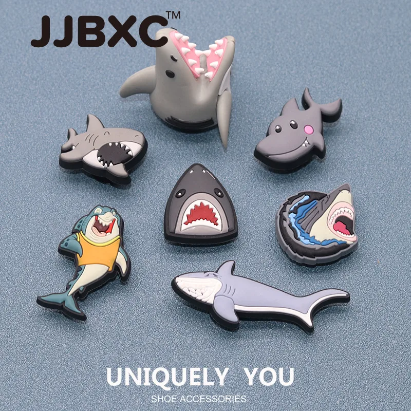 JJBXC CHARM Shoe Buckle Shoe Accessories Cartoon Shark DIY Fashion Shoes Accessories Suitable for cross Shoes