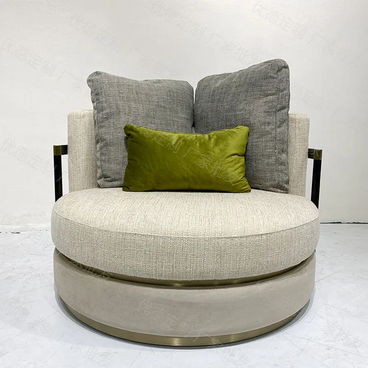 

Круглый тканевый диван для гостиной в американском стиле, диван для отдыха на балконе и в саду