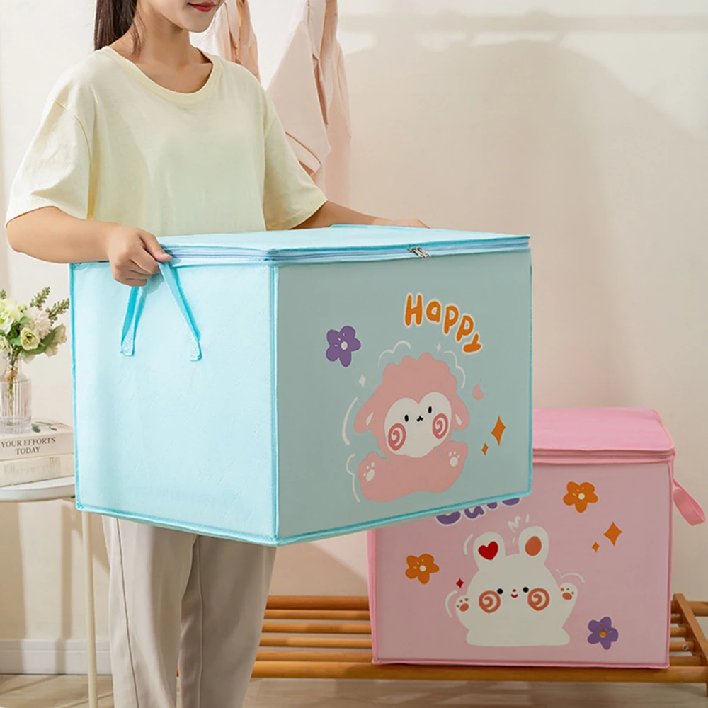 Foldable Clothes Box Quilt Toys Storage Container Portable Dust Non-Woven Bag Suitcase Organizer Large Capacity Jacket Pants Bag