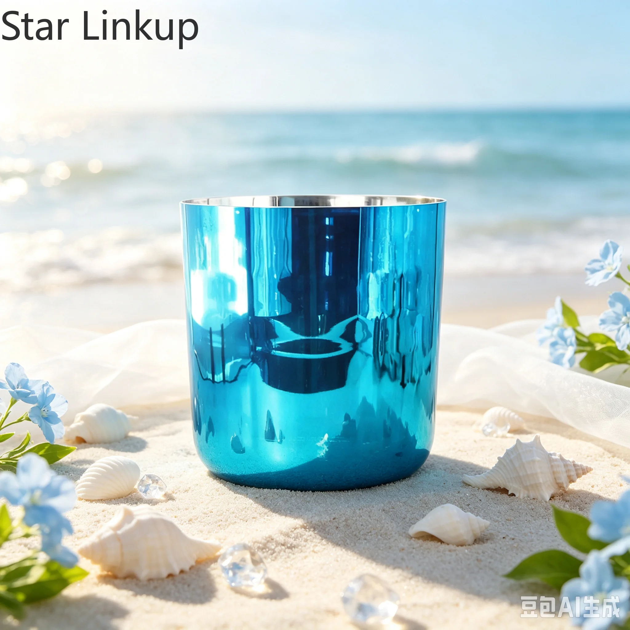 Star Linkup Blue Transparent Quartz Resonance Vessel, Professional Percussion Tool Suitable for Yoga Training and Physical Mental Sound Healing Therapy