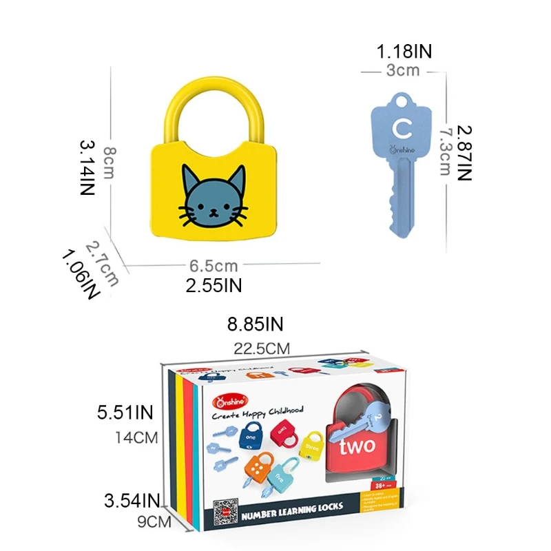 1 ชุดของเล่นเด็กคณิตศาสตร์ตัวเลขล็อคตัวเลขและตัวอักษรการจับคู่ของเล่นสำหรับศูนย์กิจกรรมพลาสติกกระตุ้นปลดล็อคของเล่น