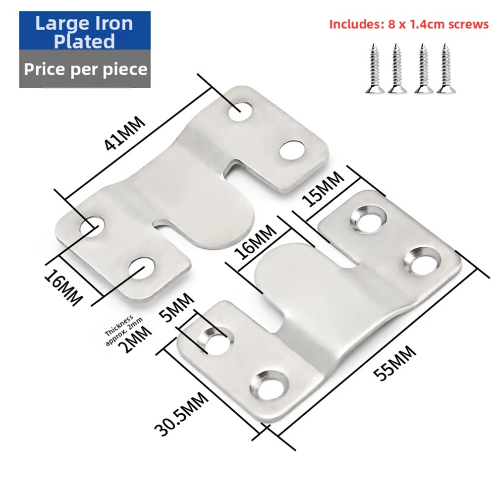 Heavy Duty Recessed Concealed Frame Hooks Space-Saving Mounting Hardware For Mirrors & Decor  Stainless Steel Concealed Brackets